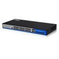 Interruptor comercial de 24 puertos gigabit ethernet 2 layer rack para cámara ip